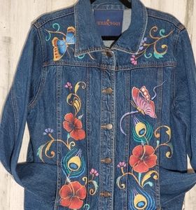Anuschka denim hand painted jacket